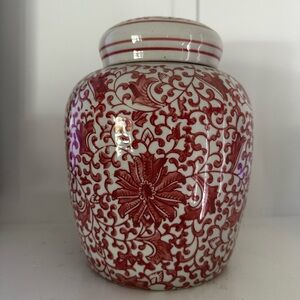 Home Goods Orange & White Chinoiserie Vase, Tags